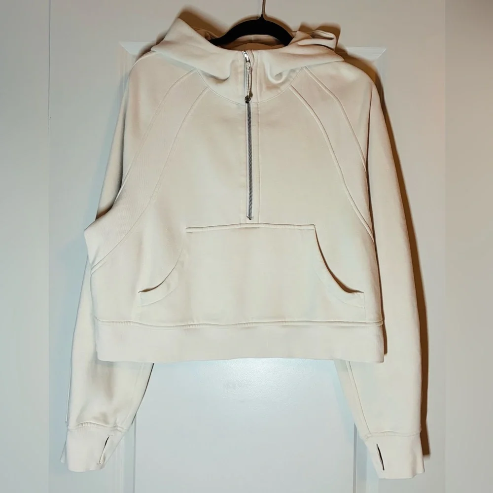 SOLD Lululemon Scuba Oversized Half-Zip Hoodie in White Opal Size M/L - Picture 6 of 8